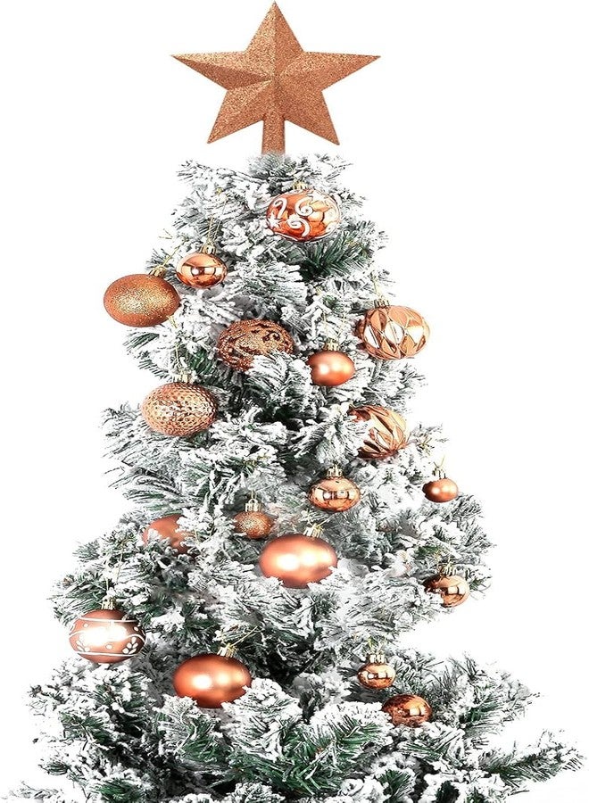 Emopeak Luxury Christmas Balls Ornaments Set - Shatterproof Mini Holiday Balls for Xmas Tree Topper and Hang Rope (Orange, Multi Size) - Image 2